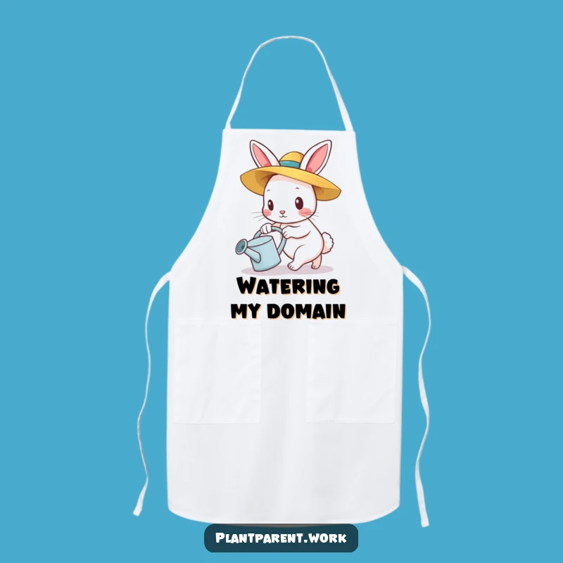Funny Bunny Gardener Apron: Determined Straw Hat Pusher, Kitchen Funny Gift