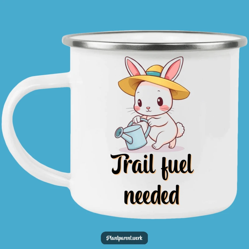 Funny Bunny Gardener Camping Mug: Straw Hat Pusher, Outdoor Funny Gift